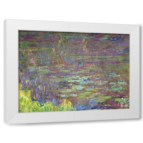 Detail of Waterlilies at Sunset White Modern Wood Framed Art Print by Monet, Claude