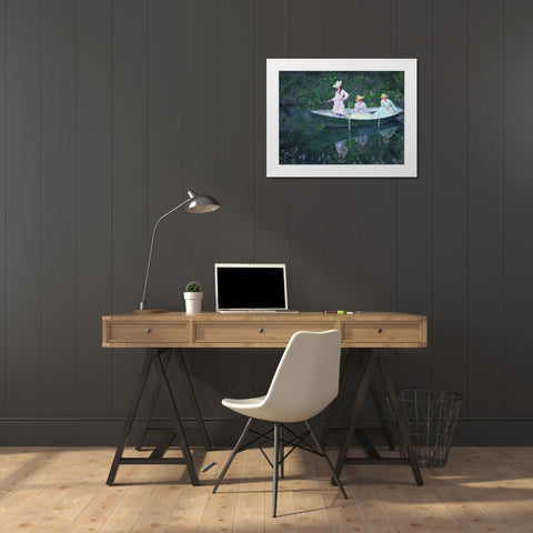 En Norvegienne White Modern Wood Framed Art Print by Monet, Claude