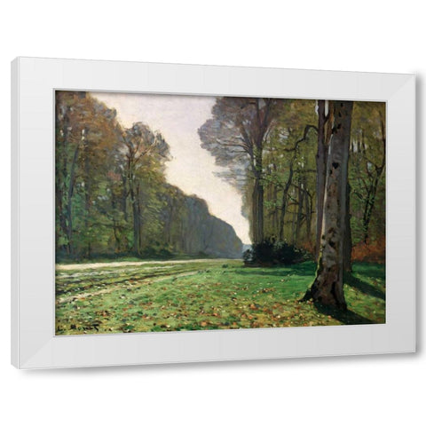 Le Pave de Chailly White Modern Wood Framed Art Print by Monet, Claude