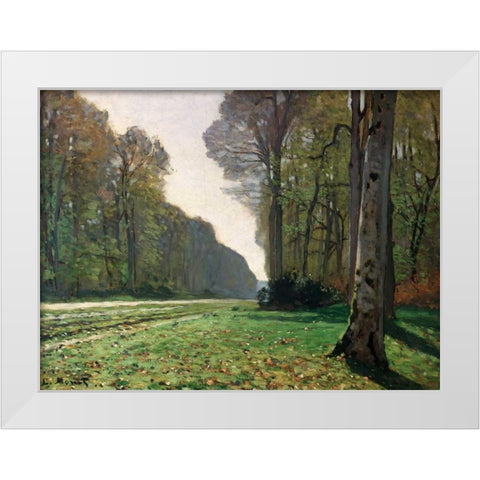 Le Pave de Chailly White Modern Wood Framed Art Print by Monet, Claude
