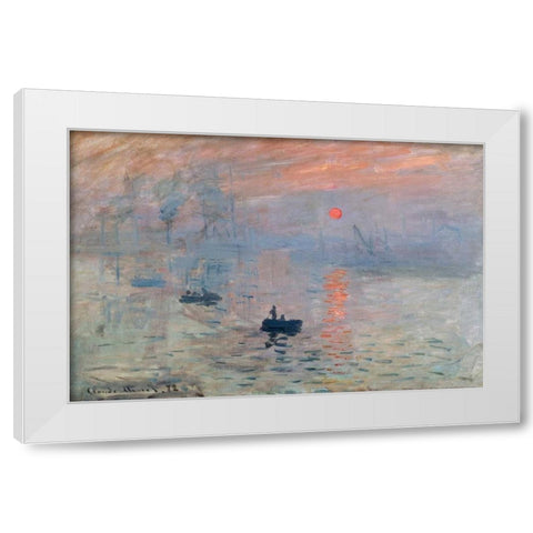 Impression au soleil levant White Modern Wood Framed Art Print by Monet, Claude