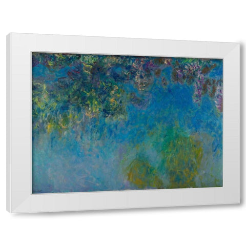 Wisteria White Modern Wood Framed Art Print by Monet, Claude