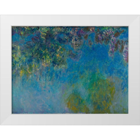 Wisteria White Modern Wood Framed Art Print by Monet, Claude
