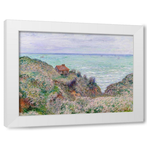 Cabin of the Customs Watch White Modern Wood Framed Art Print by Monet, Claude