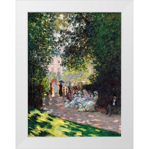 The Parc Monceau White Modern Wood Framed Art Print by Monet, Claude