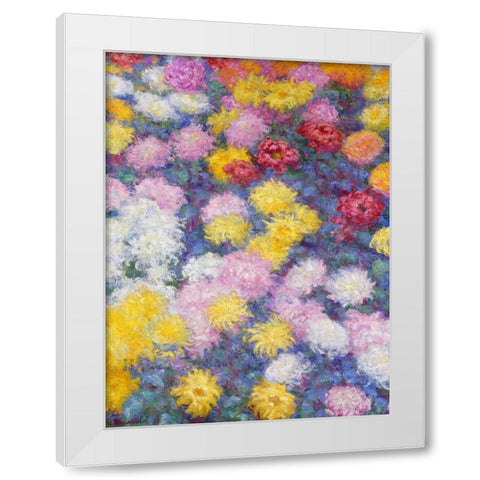 Chrysanthemums White Modern Wood Framed Art Print by Monet, Claude