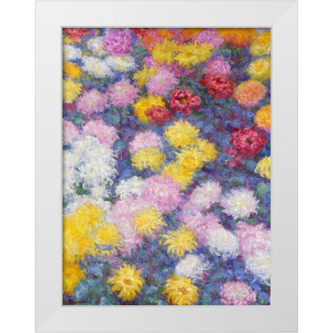 Chrysanthemums White Modern Wood Framed Art Print by Monet, Claude