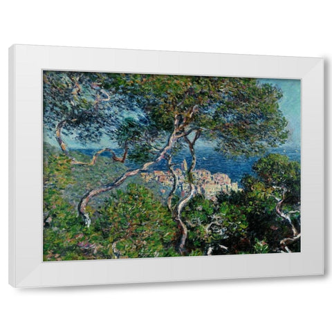 View of Bordighera,Italy White Modern Wood Framed Art Print by Monet, Claude