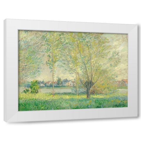 The Willows White Modern Wood Framed Art Print by Monet, Claude