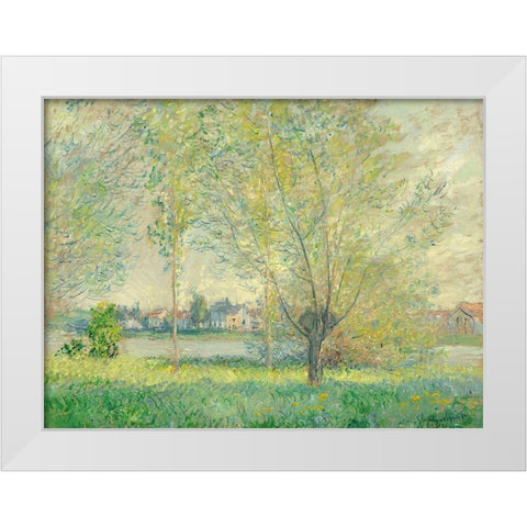 The Willows White Modern Wood Framed Art Print by Monet, Claude