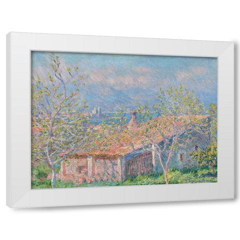 Gardeners House at Antibes White Modern Wood Framed Art Print by Monet, Claude