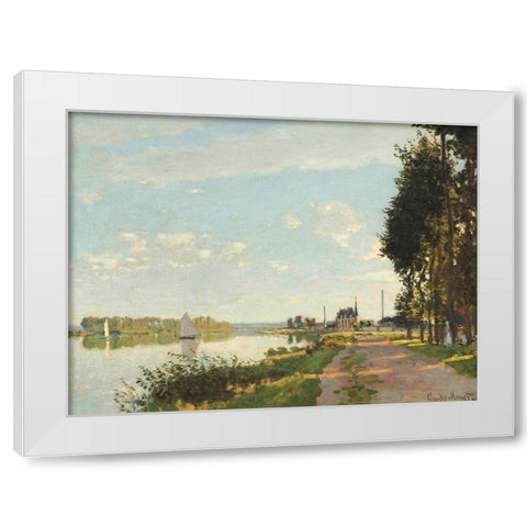 Argenteuil White Modern Wood Framed Art Print by Monet, Claude