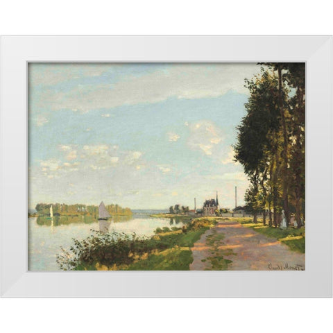 Argenteuil White Modern Wood Framed Art Print by Monet, Claude