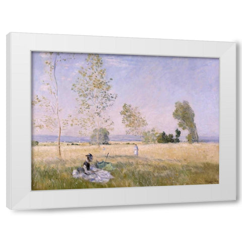 Lete White Modern Wood Framed Art Print by Monet, Claude