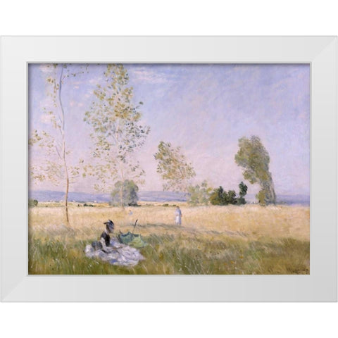 Lete White Modern Wood Framed Art Print by Monet, Claude