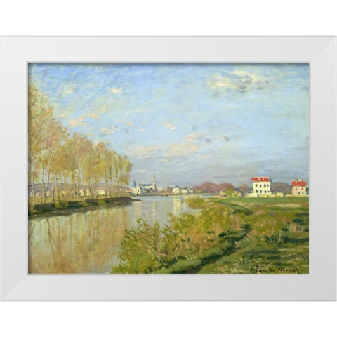 The Seine at Argenteuil White Modern Wood Framed Art Print by Monet, Claude