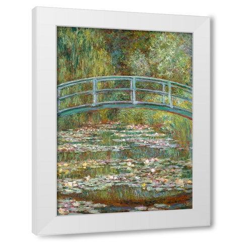 The Water-Lily Pond White Modern Wood Framed Art Print by Monet, Claude