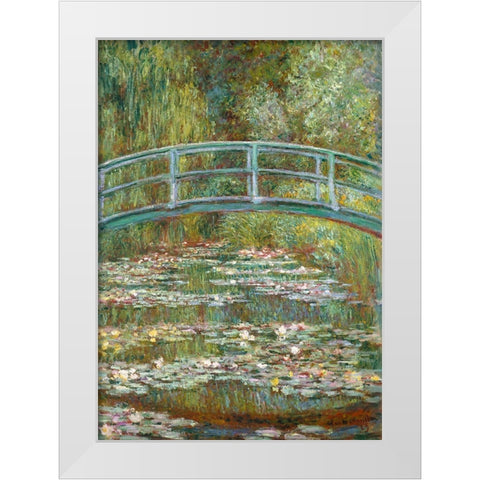 The Water-Lily Pond White Modern Wood Framed Art Print by Monet, Claude