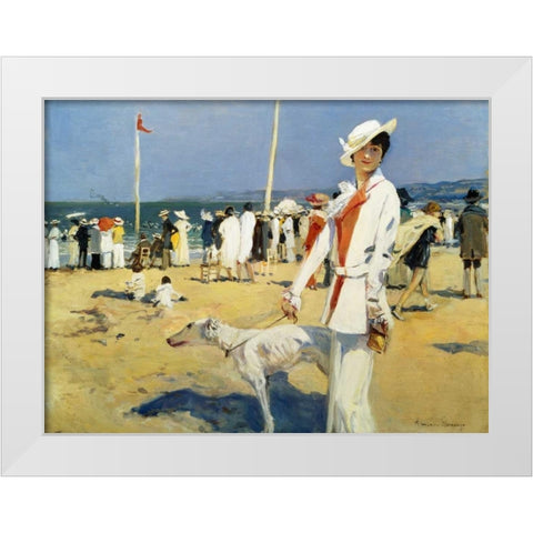 The Seaside White Modern Wood Framed Art Print by Flameng, Francois