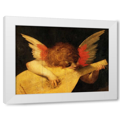 Angelo musicante (detail) White Modern Wood Framed Art Print by Rosso Fiorentino