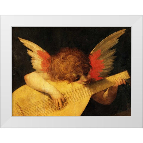 Angelo musicante (detail) White Modern Wood Framed Art Print by Rosso Fiorentino