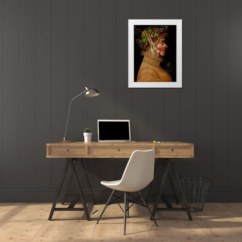 Summer White Modern Wood Framed Art Print by Arcimboldo, Giuseppe