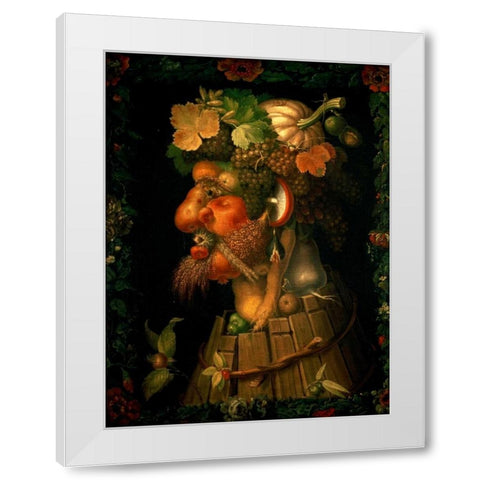 Autumn White Modern Wood Framed Art Print by Arcimboldo, Giuseppe