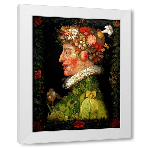 Spring White Modern Wood Framed Art Print by Arcimboldo, Giuseppe