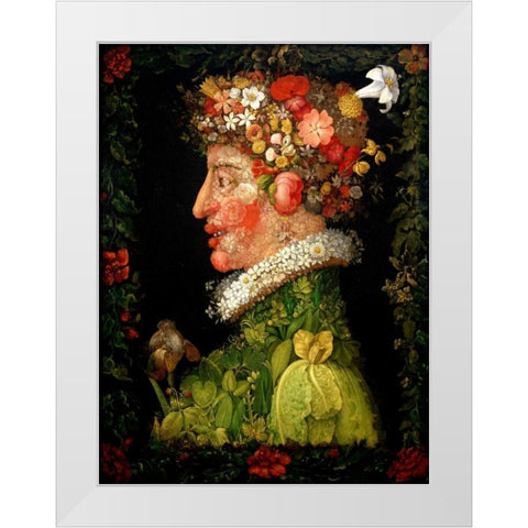 Spring White Modern Wood Framed Art Print by Arcimboldo, Giuseppe