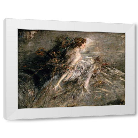 The Marchesa Luisa Casati White Modern Wood Framed Art Print by Boldini, Giovanni