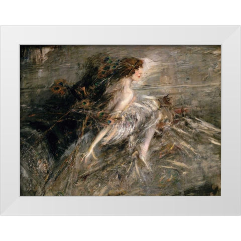 The Marchesa Luisa Casati White Modern Wood Framed Art Print by Boldini, Giovanni