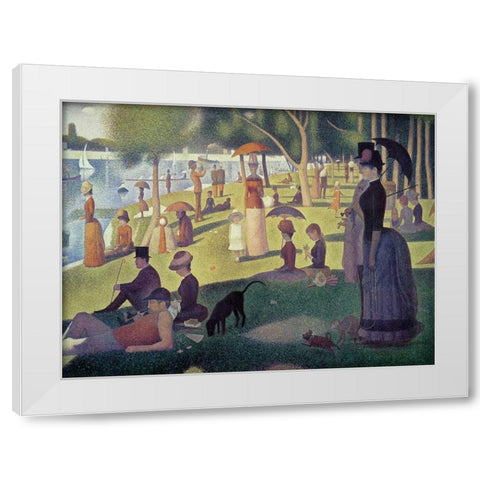 Apres-midi a l le de La Grande Jatte White Modern Wood Framed Art Print by Seurat, Georges