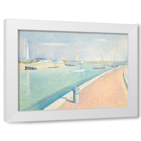 The Channel of Gravelines White Modern Wood Framed Art Print by Seurat, Georges