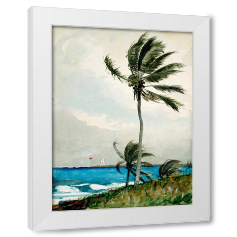 Palm Tree, Nassau White Modern Wood Framed Art Print by Homer, Winslow