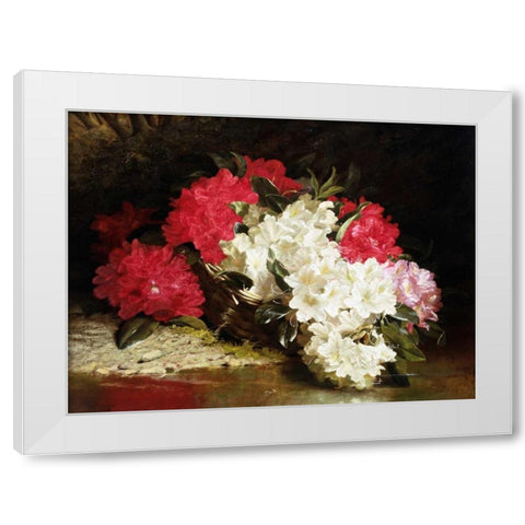 Azaleas White Modern Wood Framed Art Print by Fitz Marshall, John