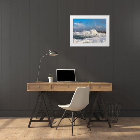 Le Creac h White Modern Wood Framed Art Print by Guichard, Jean