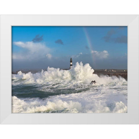 Le Creac h White Modern Wood Framed Art Print by Guichard, Jean