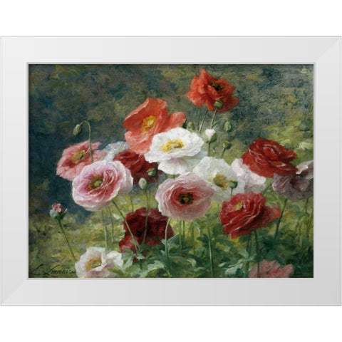 Poppies White Modern Wood Framed Art Print by Lemaire, Louis Marie