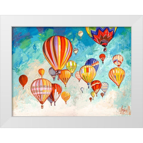 Danza di mongolfiere White Modern Wood Framed Art Print by Florio, Luigi