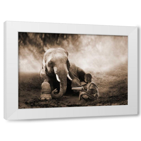 Together White Modern Wood Framed Art Print by Moreau, Marc