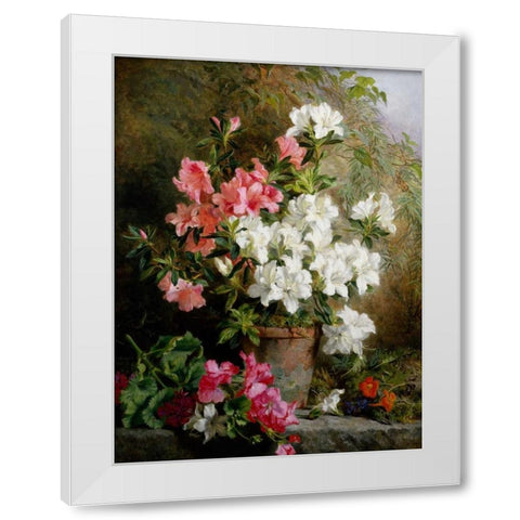 Still Life of Azaleas White Modern Wood Framed Art Print by Feray Mutrie, Annie