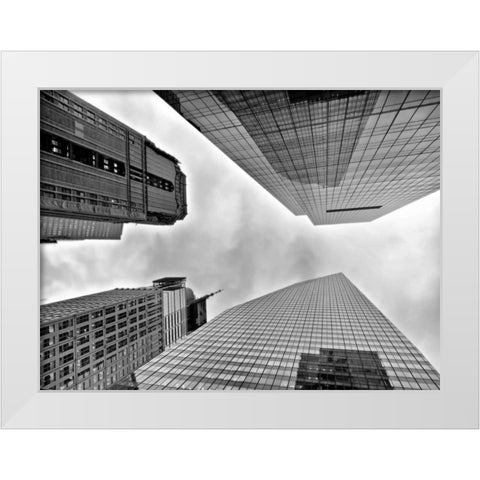 Urban View, NYC White Modern Wood Framed Art Print by Ratsenskiy, Vadim