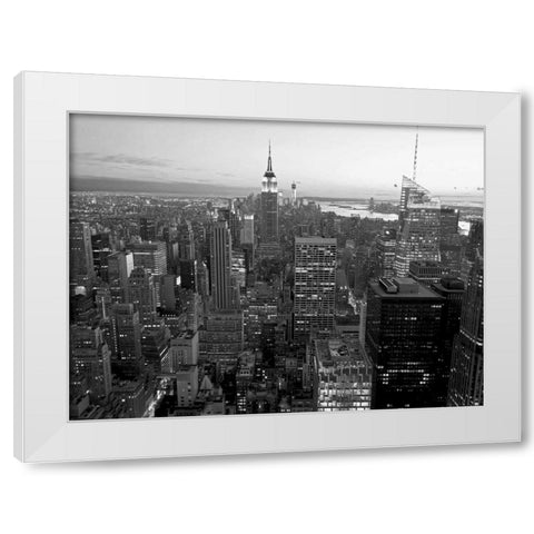Skyline of Midtown Manhattan, NYC White Modern Wood Framed Art Print by Ratsenskiy, Vadim