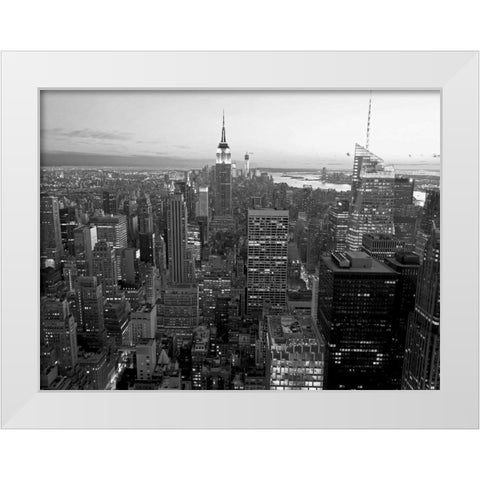 Skyline of Midtown Manhattan, NYC White Modern Wood Framed Art Print by Ratsenskiy, Vadim