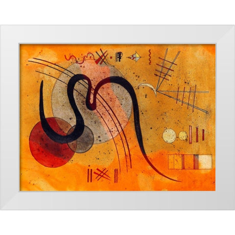 Launelinie White Modern Wood Framed Art Print by Kandinsky, Wassily