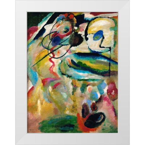 Composition White Modern Wood Framed Art Print by Kandinsky, Wassily