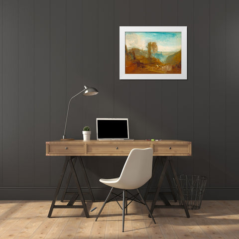 Tivoli - the Cascatelle White Modern Wood Framed Art Print by Turner, William