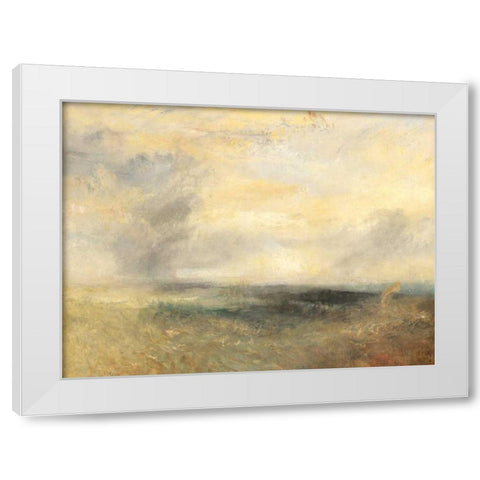 Margate from the Sea White Modern Wood Framed Art Print by Turner, William