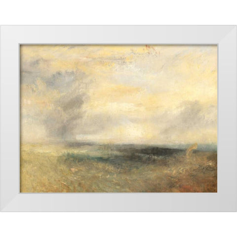 Margate from the Sea White Modern Wood Framed Art Print by Turner, William