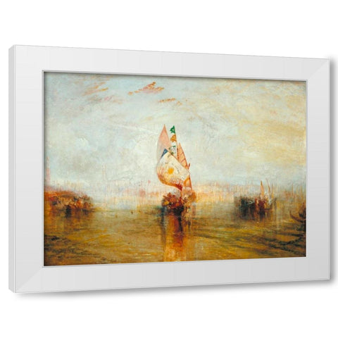 The Sun of Venice going to Sea White Modern Wood Framed Art Print by Turner, William